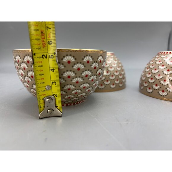 Set Of 3 PIP Studio Porcelain Dipping Bowls Amsterdam Bloomingtails Khaki , EUC - Picture 9 of 9